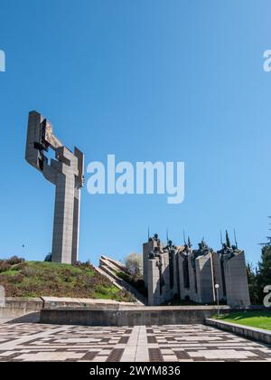 Monument drapeau de Samara à Stara Zagora, Bulgarie - Portrait tourné Banque D'Images