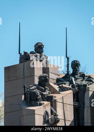 Monument drapeau de Samara à Stara Zagora, Bulgarie - soldats gros plan Banque D'Images