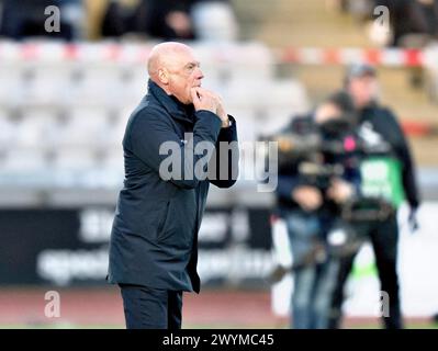 L'entraîneur-chef de l'AGF, Uwe Rösler, dans le match de Superliga 3F entre l'AGF et le FC Midtjylland au Ceres Park à Aarhus, le dimanche 7 mars 2024. (Photo : Henning Bagger/Ritzau Scanpix) Banque D'Images