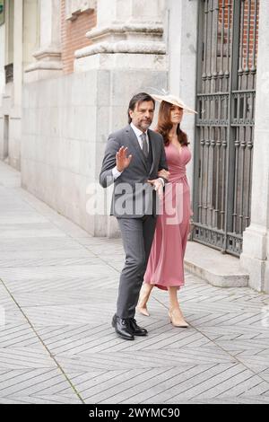 Madrid, Espagne. 06 avril 2024. Mariage de Jose Luis Martinez Almeida et Teresa Urquijo dans la paroisse de San Francisco de Borja dans le quartier de Salamanca à Madrid. Samedi 6 avril 2024 797/David/cordon Press Credit : CORDON PRESS/Alamy Live News Banque D'Images