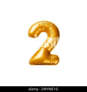 Ballon d'or numéro 2. illustration de rendu 3d. Banque D'Images