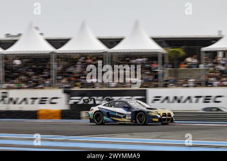 998 HESSE Max (ger), HARPER Dan (gbr), FARFUS Augusto (BRA), Rowe Racing, BMW M4 GT3, action lors de la 1ère manche du Fanatec GT World Challenge 2024 propulsé par AWS sur le circuit Paul Ricard, du 5 au 7 avril 2024 au Castellet Banque D'Images