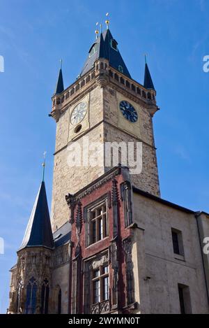 Façade de l'ancien hôtel de ville à Prague, République tchèque Banque D'Images