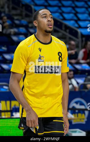 Jaren Lewis (MHP Riesen Ludwigsburg, #08), pendant le jour du match, Alba Berlin vs Alba Berlin vs MHP Riesen Ludwigsburg, BBL, Basketball, Uber Arena, 07.04. 2024, crédit : HMB Media/Uwe Koch/Alamy Live News Banque D'Images