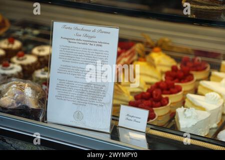 Gâteaux exposés à Parme Banque D'Images