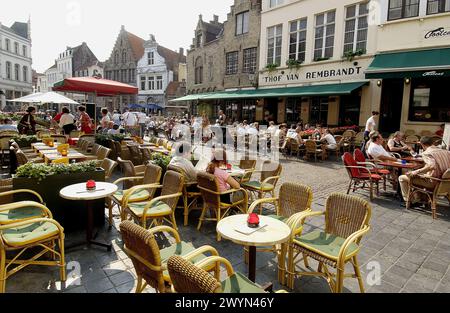 Markt (place du marché). Bruges. Flandre, Belgique. Banque D'Images