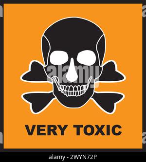 Icône de danger chimique, conception d'illustration vectorielle de symbole d'avertissement de poison Illustration de Vecteur