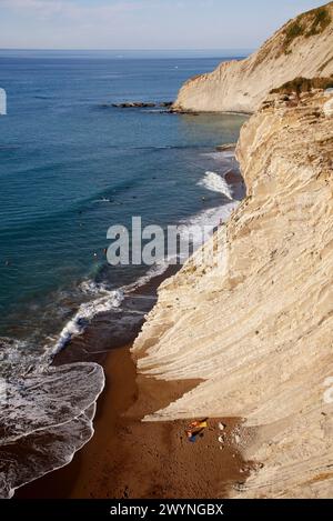 Flysch, Algorri, Zumaia, Gipuzkoa, Euskadi, Espagne. Banque D'Images