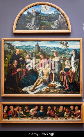 Retable de la Lamentation du Christ, 1525, Joos van Cleve, Musée du Louvre, Paris, France, Europe. Banque D'Images