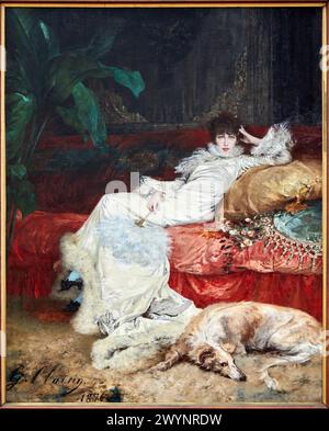 'Portrait de Sarah Bernhardt', 1876, Georges Clairin, petit Palais Musée des Beaux Arts de la ville de Paris, France, Europe. Banque D'Images