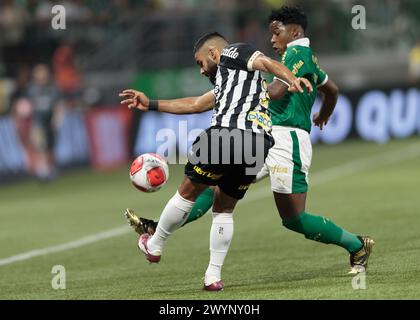 São Paulo (SP), 7 mars 2024 - Football / Palmeiras vs Santos - match entre Palmeiras et Santos, valable pour la finale du Campeonato Paulista de Futebol, qui se tient à Allianz Parque dimanche après-midi (7). Crédit : Vilmar Bannach/Alamy Live News. Banque D'Images