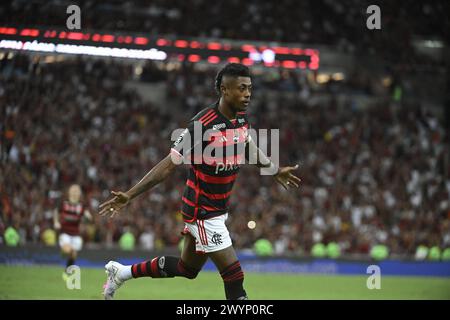 Rio de Janeiro, Brésil, 30 mars 2024 : Bruno Henrique du Flamengo célèbre son but (1-0) entre Flamengo et Nova Iguaçu au stade Maracanã de Rio de Janeiro, Brésil. Banque D'Images
