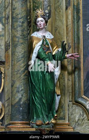 Statue de Saint Joanna sur l'autel de l'église de Saint Léonard de Noblac Kotari en Croatie, Banque D'Images