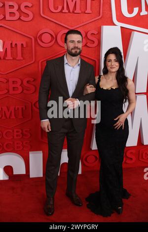 Austin, États-Unis . 07 avril 2024. Sam et Hannah Hunt assistent aux CMT Awards à Austin, Texas, le 7 avril 2024. (Photo par : Stephanie Tacy/Sipa USA) crédit : Sipa USA/Alamy Live News Banque D'Images