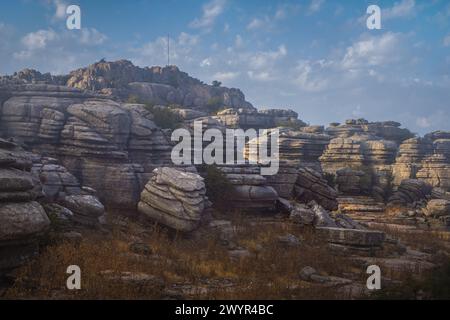 Rochers du torcal de antequera. Espagne Banque D'Images