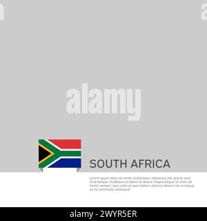 Fond du drapeau de l'afrique du Sud. Bannière patriotique sud-africaine, couverture. Modèle de document avec indicateur RSA sur fond blanc. Affiche nationale Illustration de Vecteur