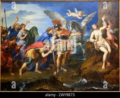 'Le sauvetage d'Andromède', 1679, Pierre Mignard, Musée du Louvre, Paris, France, Europe. Banque D'Images