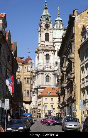 Prog Église Nicolas, Mala Strana, Prague, République tchèque. Banque D'Images