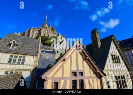 Mont Saint Michel, Mont Saint Michel, département de la Manche, région basse-Normandie, Normandie, France. Banque D'Images