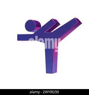 Belles illustrations abstraites icônes de symbole Blue Sports gymnastique Banque D'Images