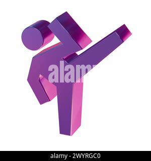 Belles illustrations abstraites icônes de symboles Blue Sports Martial Arts Banque D'Images