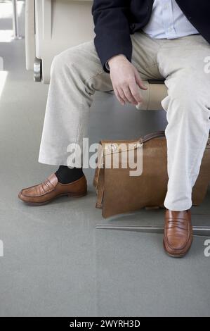 Les navetteurs. Tramway. Bilbao, Bizkaia, Euskadi. L'Espagne. Banque D'Images