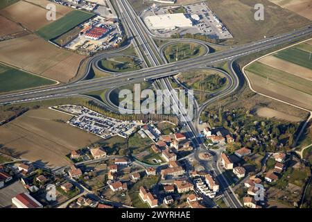 Autoroutes, Gamarra, Vitoria-Gasteiz, Alava, pays Basque, Espagne. Banque D'Images