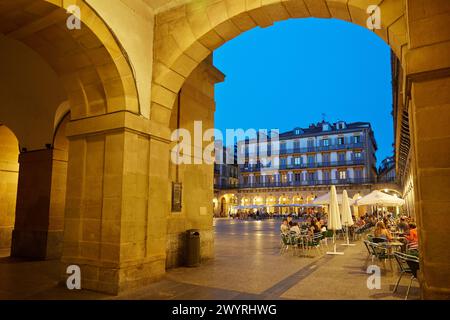 Plaza de la Constitucion. Parte vieja. Vieille ville. Donostia. San Sebastian. Pays Basque. Espagne. Banque D'Images