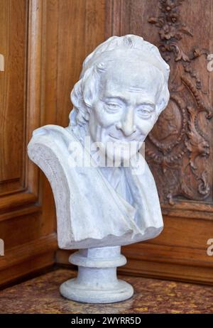 François-Marie Arouet, dit Voltaire, 1780, Jean-Antoine Houdon, petit Palais Musée des Beaux Arts de la ville de Paris, France, Europe. Banque D'Images