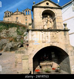 Fuente del Carmen. Iglesia de Santa María. Padrón. Province de la Coruña. Galice. Espagne. Banque D'Images