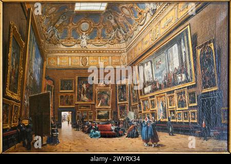 'Vue du grand salon carré, au musée du Louvre', 1861, Giuseppe Castiglione, 1829-1906, Musée du Louvre, Paris, France, Europe Banque D'Images