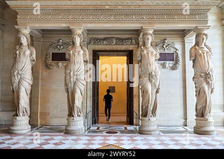 Salle des Caryatides, Musée du Louvre, Paris, France, Europe Banque D'Images