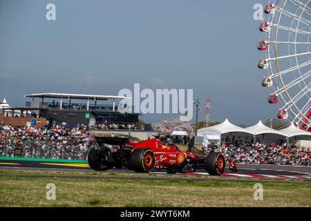 Suzuka, Japon, 07 avril, Charles Leclerc, de Monaco, concourt pour Ferrari. Jour de la course, manche 04 du championnat de formule 1 2024. Crédit : Michael Potts/Alamy Live News Banque D'Images