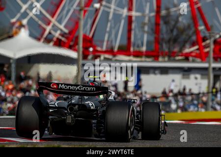 Suzuka, Japon, 07 avril, Nico Hulkenberg, d'Allemagne, concourt pour Haas F1. Jour de la course, manche 04 du championnat de formule 1 2024. Crédit : Michael Potts/Alamy Live News Banque D'Images