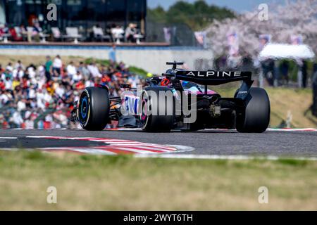 Suzuka, Japon, 07 avril, Esteban Ocon, de France, concourt pour Alpine . Jour de la course, manche 04 du championnat de formule 1 2024. Crédit : Michael Potts/Alamy Live News Banque D'Images