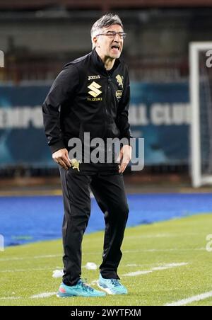 Empoli, Italie. 06 avril 2024. L'entraîneur de Torino, Ivan Juric, lors du match de football Serie A entre Empoli et Torino au stade Castellani à Empoli, au centre de l'Italie - samedi 06 avril 2024. Sport - Soccer . (Photo de Marco Bucco/Lapresse) crédit : LaPresse/Alamy Live News Banque D'Images