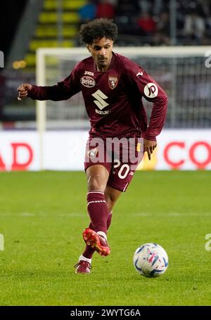 Empoli, Italie. 06 avril 2024. Le Torino Matteo Cancellieri en action lors du match de football Serie A entre Empoli et Torino au stade Castellani à Empoli, centre de l'Italie - samedi 06 avril 2024. Sport - Soccer . (Photo de Marco Bucco/Lapresse) crédit : LaPresse/Alamy Live News Banque D'Images