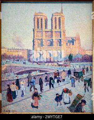 'Le Quai Saint-Michel et Notre-Dame', 1901, Maximilien Luce, Musée d'Orsay, Paris, France, Europe Banque D'Images