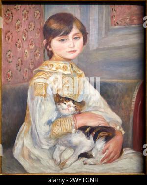 'Julie Manet' dit aussi 'L'enfant au chat', 1887, Pierre Auguste Renoir, 1841-1919, Musée d'Orsay, Paris, France, Europe Banque D'Images