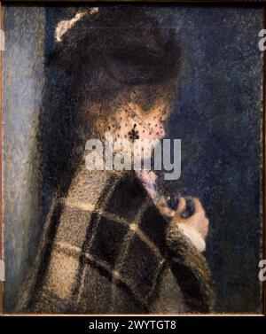 'Jeune femme à la voilette', 1875, Pierre Auguste Renoir, 1841-1919, Musée d'Orsay, Paris, France, Europe Banque D'Images