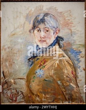 Autoportrait, 1885, Berthe Morisot (1841-1895) Banque D'Images