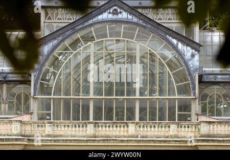 Crystal Palace (1886-87), Parque del Buen Retiro. Madrid. Espagne. Banque D'Images