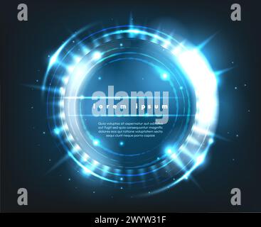 Cercle lumineux orbe incandescent Illustration de Vecteur