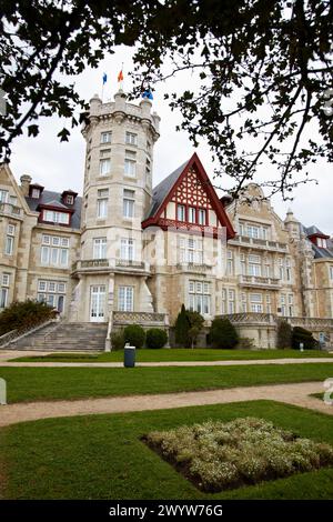 Magdalena Palace accueille des cours d'été à travers l'Université internationale Menéndez Pelayo, Santander, Cantabrie, Espagne. Banque D'Images