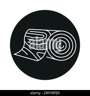 Ligne de coupe de placage en bois icône noire. Matériaux de construction en bois. Signez pour la page Web, l'application mobile, le bouton, le logo. Bouton isolé de vecteur. Contour modifiable. Illustration de Vecteur