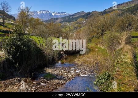 Rivière Oria, Segura, Gipuzkoa, pays Basque, Espagne. Banque D'Images