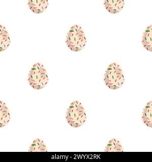 Illustration sur le thème vacances de fête de Pâques sans couture avec chasse aux oeufs lumineux colorés, modèle sans couture composé de nombreux oeufs de Pâques de chasse, chasse b Illustration de Vecteur