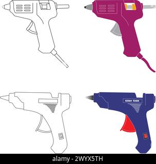 Conception de symbole d'illustration vectorielle d'icône de pistolet à colle Illustration de Vecteur