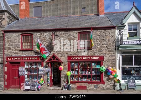 Boutique de cadeaux, Conwy, pays de Galles, Grande-Bretagne Banque D'Images