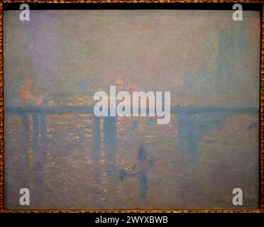 'Charing Cross Bridge', 1899, Claude Monet, Musée Thyssen Bornemisza, Madrid, Espagne, Europe. Banque D'Images